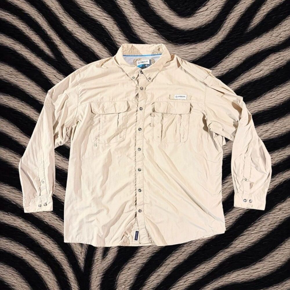 Magellan Outdoors Laguna Madre Vented Fishing Shirt Tan Beige Men 3XL Like New